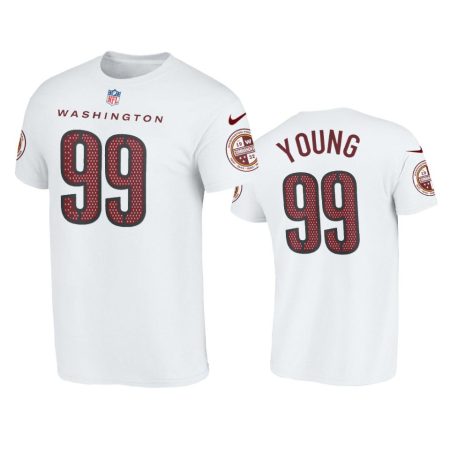 Men's Washington Commanders Chase Young White Name & Number T-Shirt
