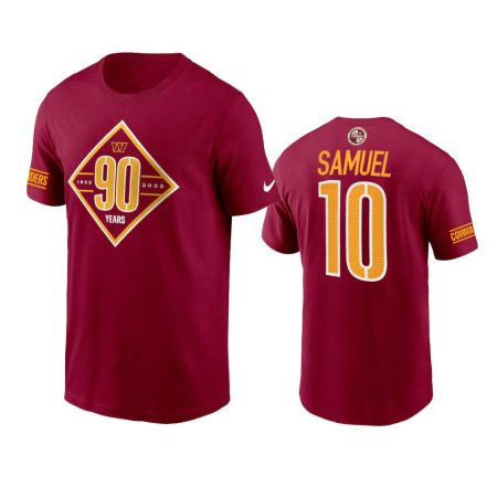 Washington Commanders Curtis Samuel Burgundy 90th Anniversary T-Shirt