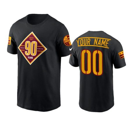 Washington Commanders Custom Black 90th Anniversary T-Shirt