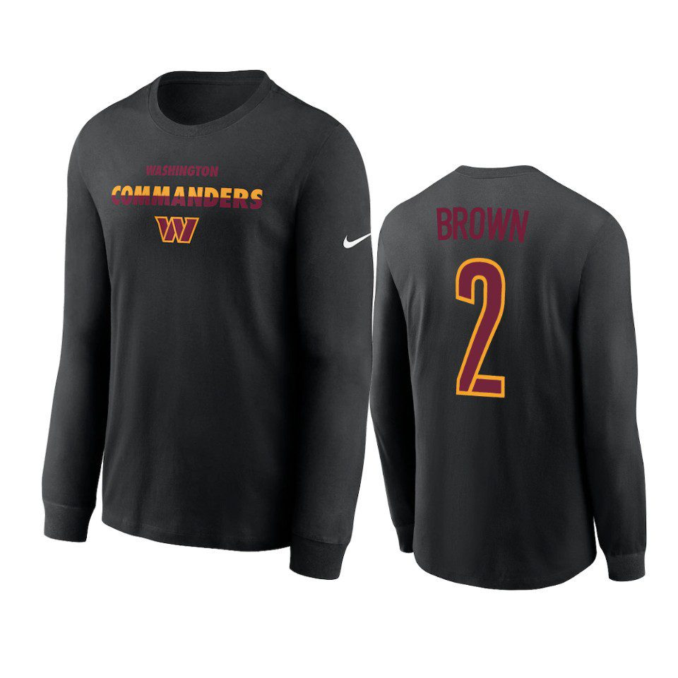 Washington Commanders Dyami Brown Black Script Long Sleeve T-Shirt 1 commanders dyami brown black script long sleeve t shirt