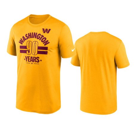Washington Commanders Gold 90th Anniversary T-Shirt