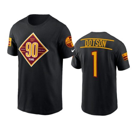 Washington Commanders Jahan Dotson Black 90th Anniversary T-Shirt