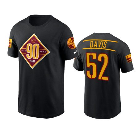 Washington Commanders Jamin Davis Black 90th Anniversary T-Shirt