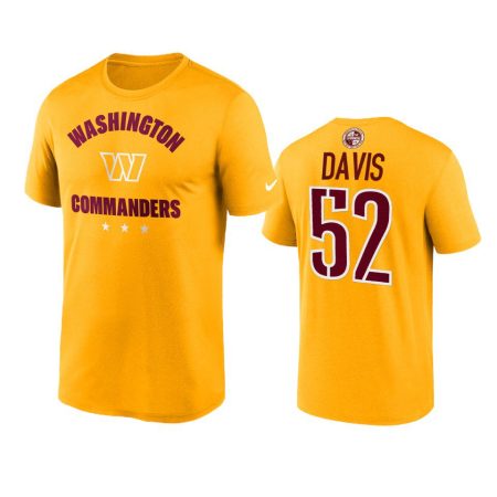 Men's Washington Commanders Jamin Davis Gold Name & Number T-Shirt