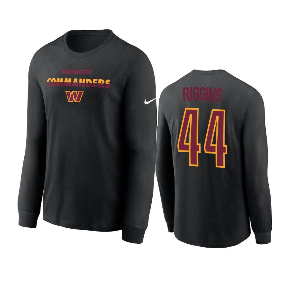 Washington Commanders John Riggins Black Script Long Sleeve T-Shirt 1 commanders john riggins black script long sleeve t shirt