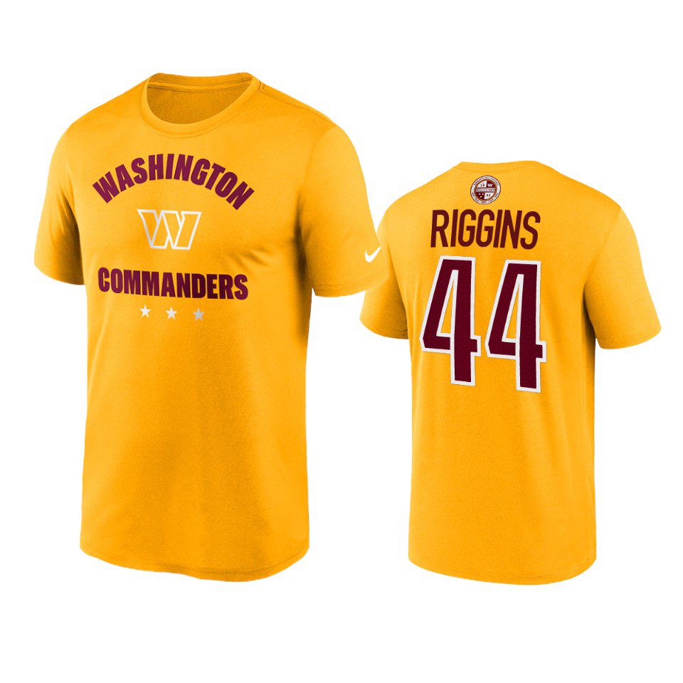 Men's Washington Commanders John Riggins Gold Name & Number T-Shirt 1 commanders john riggins gold t shirt