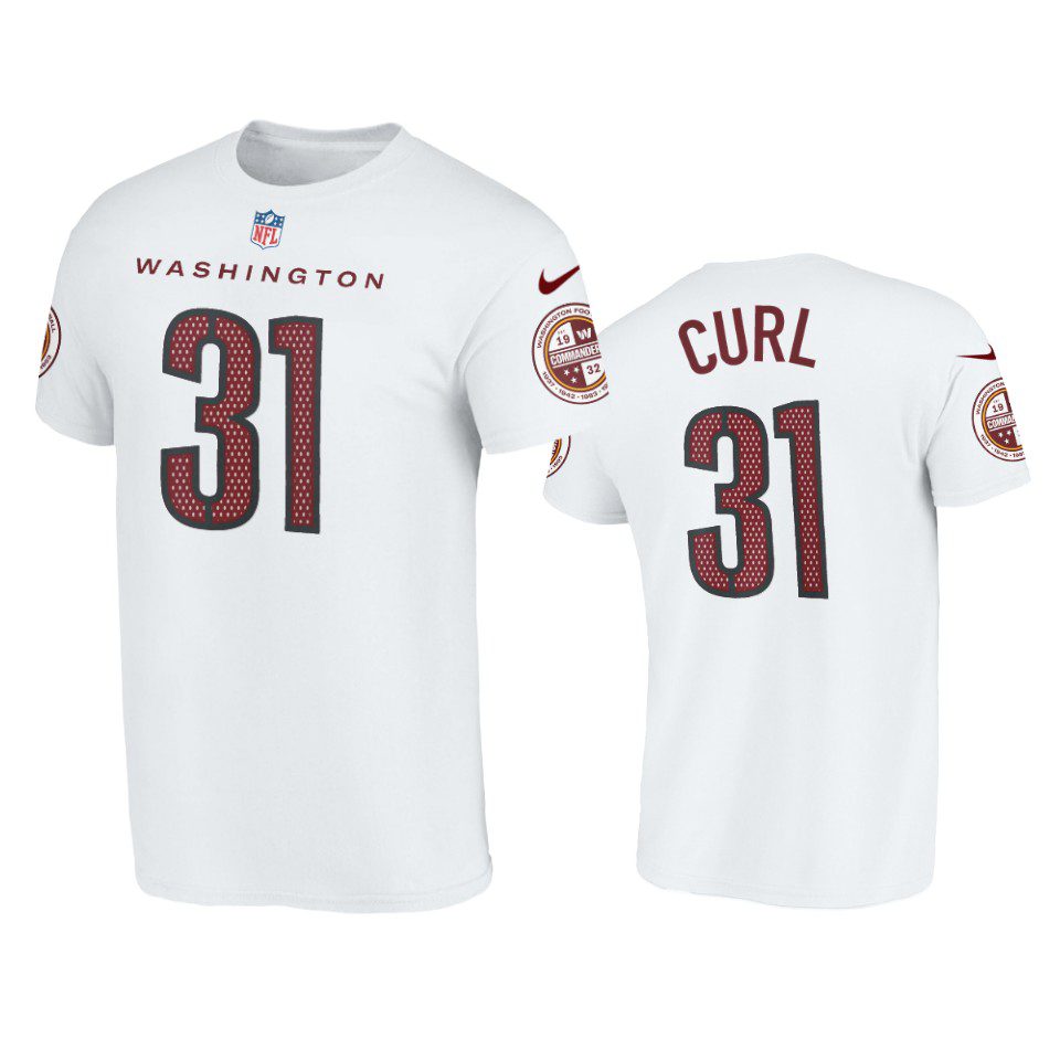 Men's Washington Commanders Kamren Curl White Name & Number T-Shirt 1 commanders kamren curl white t shirt