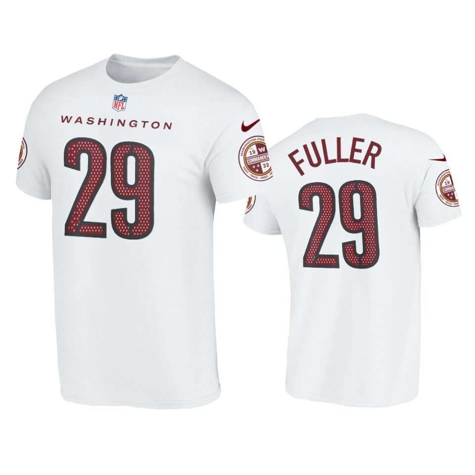 Men's Washington Commanders Kendall Fuller White Name & Number T-Shirt 1 commanders kendall fuller white t shirt