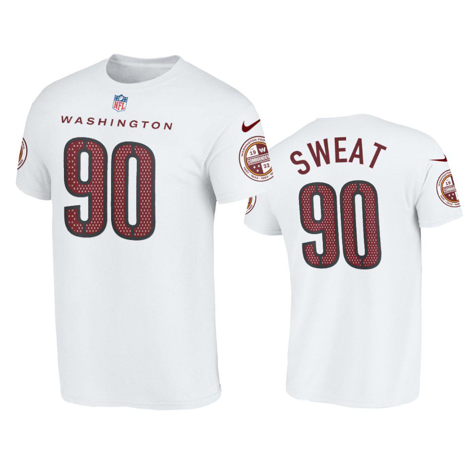 Men's Washington Commanders Montez Sweat White Name & Number T-Shirt 1 commanders montez sweat white t shirt