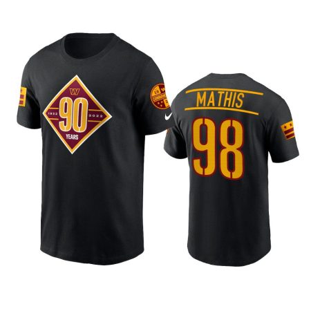 Washington Commanders Phidarian Mathis Black 90th Anniversary T-Shirt