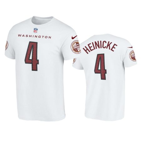 Men's Washington Commanders Taylor Heinicke White Name & Number T-Shirt