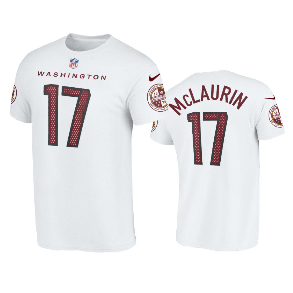 Men's Washington Commanders Terry McLaurin White Name & Number T-Shirt 1 commanders terry mclaurin white t shirt