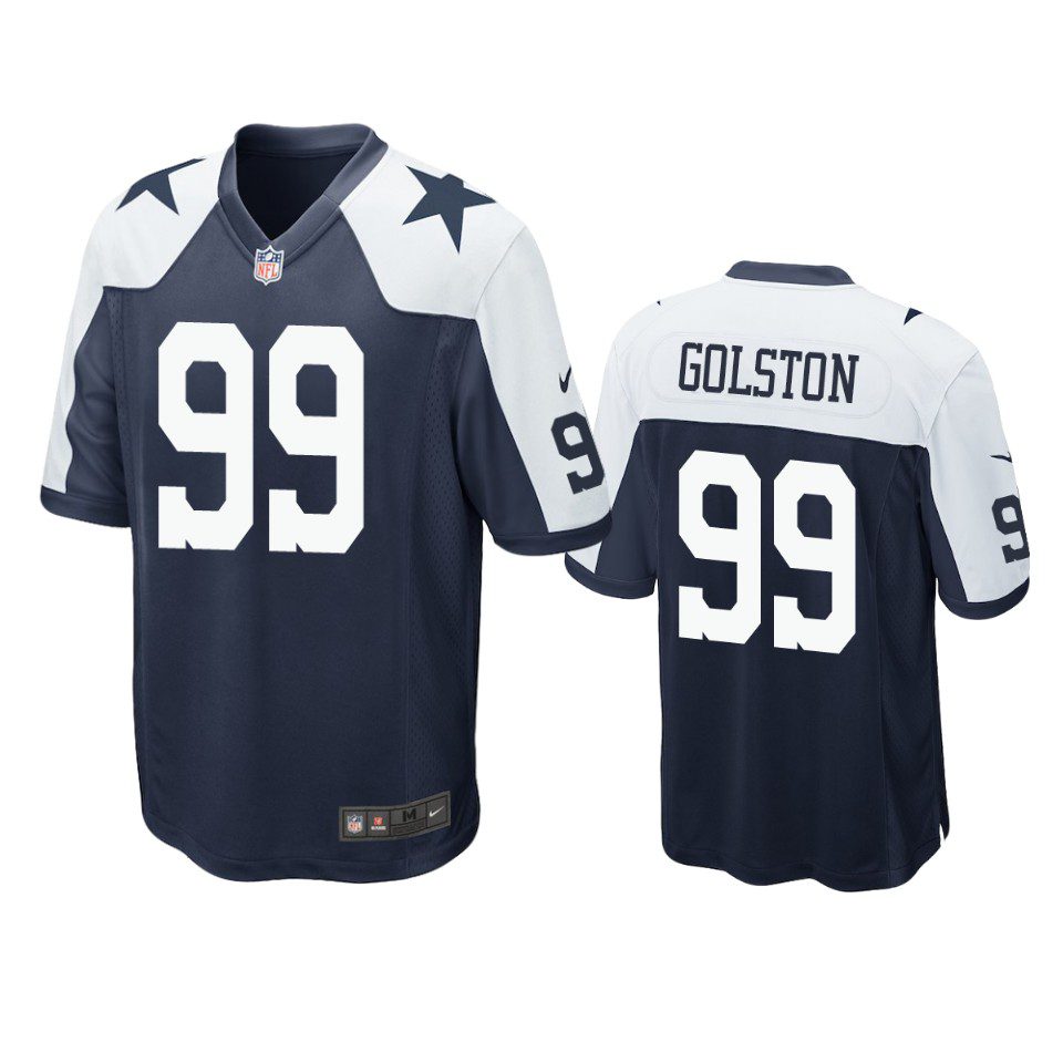 Chauncey Golston Dallas Cowboys Navy Alternate Game Jersey 1 cowboys chauncey golston alternate game navy jersey