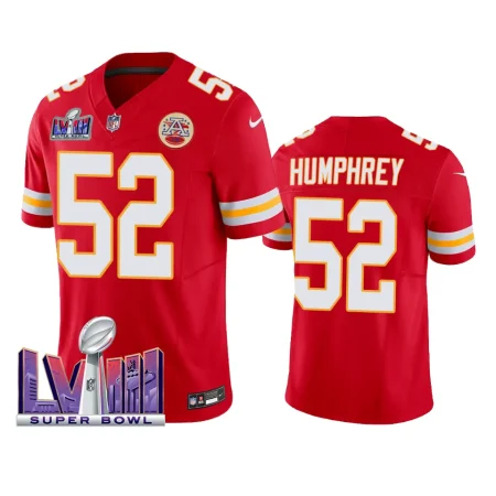 Kansas City Chiefs Creed Humphrey Red 2024 Super Bowl LVIII Vapor FUSE Jersey - Men