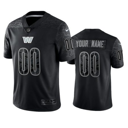 Custom Washington Commanders Black Reflective Limited Jersey