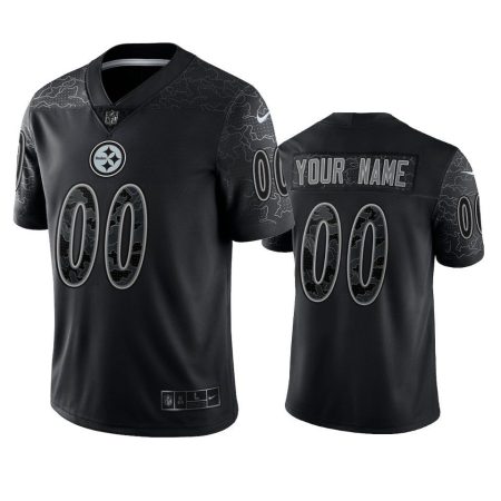 Custom Pittsburgh Steelers Black Reflective Limited Jersey
