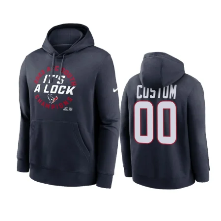 Custom Houston Texans Navy 2023 AFC South Division Champions Locker Room Trophy Collection Hoodie
