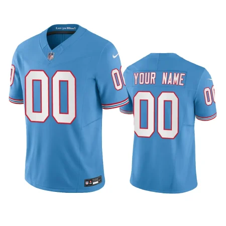 Custom Tennessee Titans Light Blue Oilers Throwback Limited Jersey