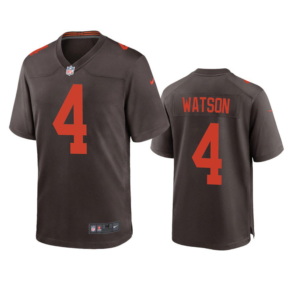Cleveland Browns Deshaun Watson Brown Alternate Game Jersey 1 deshaun watson browns brown alternate game jersey
