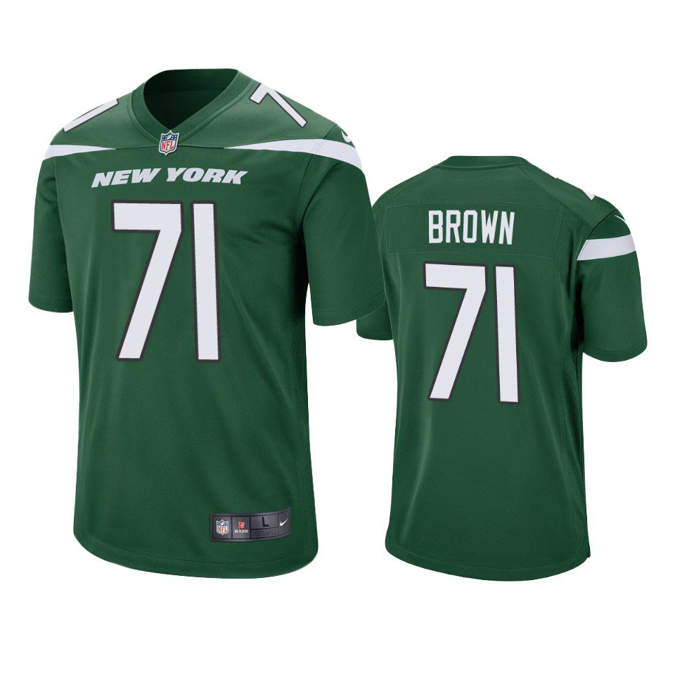 New York Jets Duane Brown Green Game Jersey 1 duane brown jets game green jersey