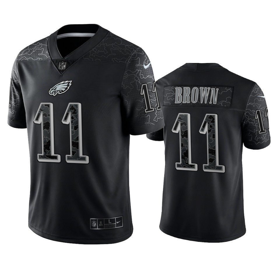 Philadelphia Eagles A.J. Brown Black Reflective Limited Jersey 1 eagles a.j. brown black reflective limited jersey