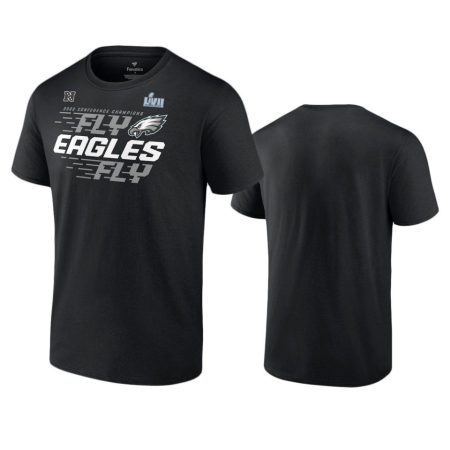 Men's Philadelphia Eagles Black 2022 NFC Champions Team Slogan T-Shirt