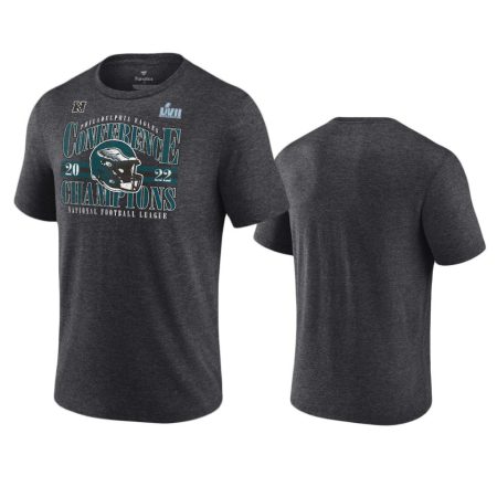 Men's Philadelphia Eagles Heather Charcoal 2022 NFC Champions Tri-Blend Banner Worthy T-Shirt