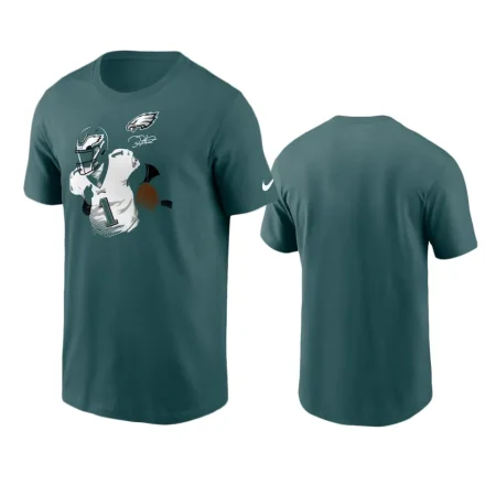 Men's Philadelphia Eagles Jalen Hurts Midnight Green Player Graphic T-Shirt