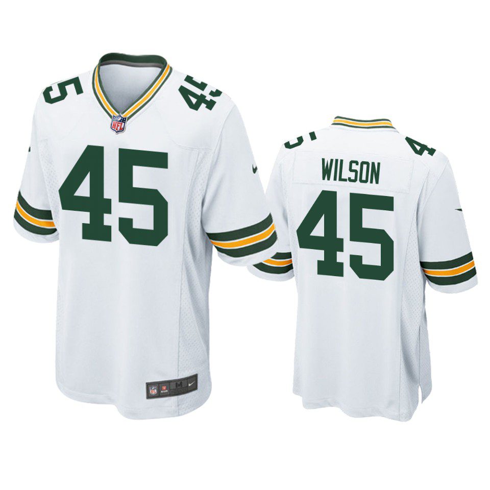Green Bay Packers Eric Wilson White Game Jersey 1 eric wilson packers white game jersey