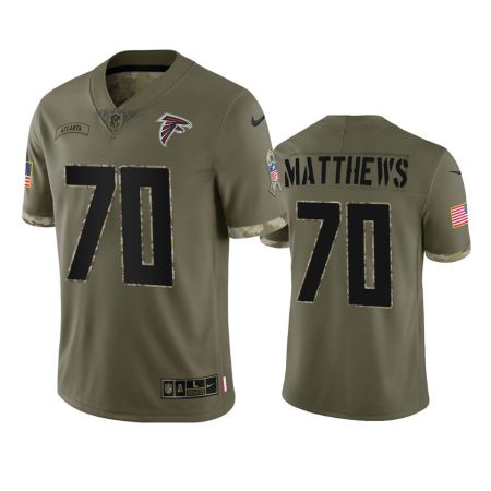 Atlanta Falcons Jake Matthews Olive 2022 Salute To Service Limited Jersey