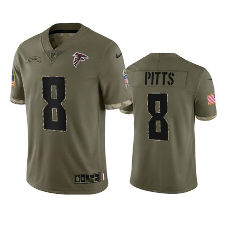 Atlanta Falcons Kyle Pitts Olive 2022 Salute To Service Limited Jersey