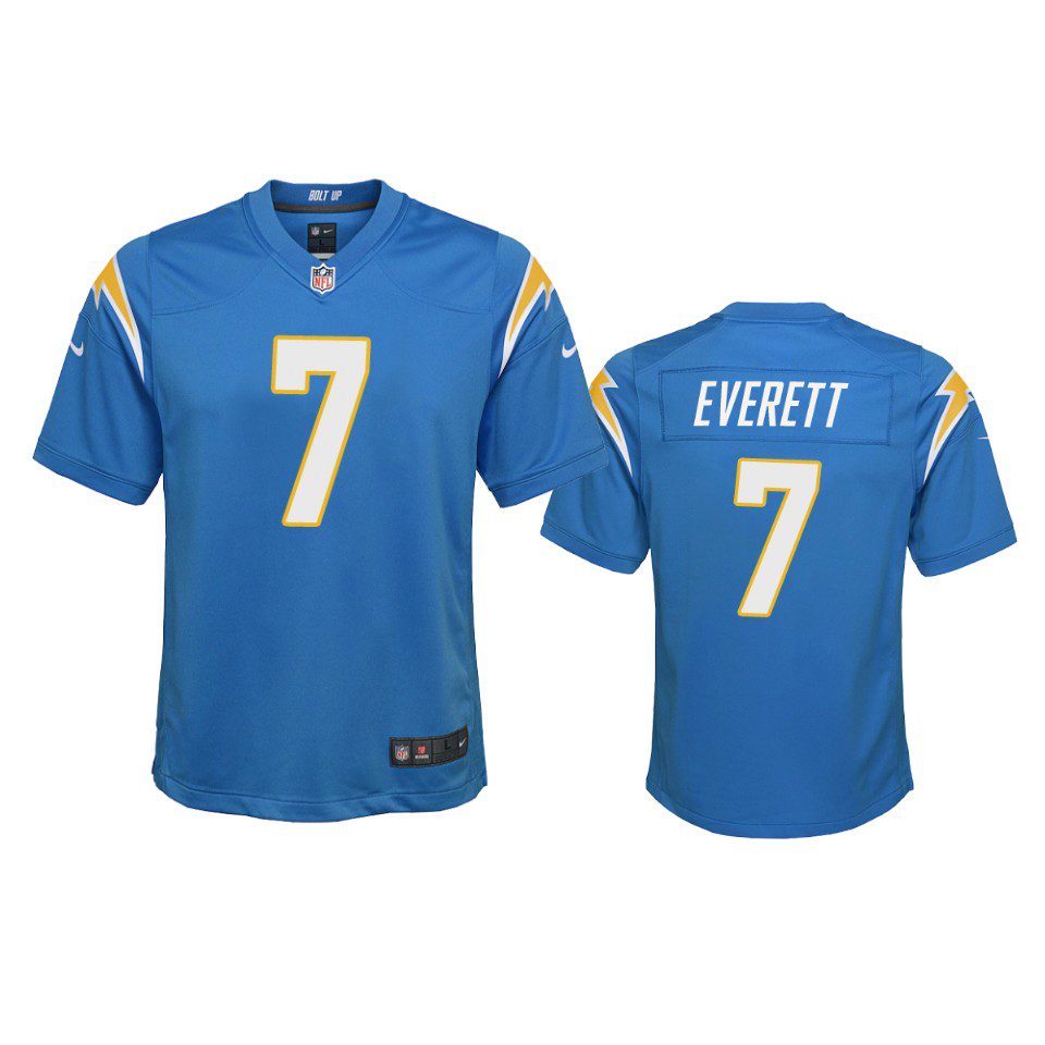 Youth Chargers Gerald Everett Powder Blue Game Jersey 1 gerald everett game youth powder blue jersey