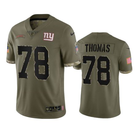 New York Giants Andrew Thomas Olive 2022 Salute To Service Limited Jersey