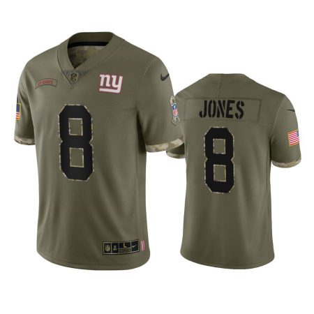 New York Giants Daniel Jones Olive 2022 Salute To Service Limited Jersey
