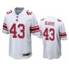 Darrian Beavers New York Giants White Game Jersey 3 giants darrian beavers game white jersey