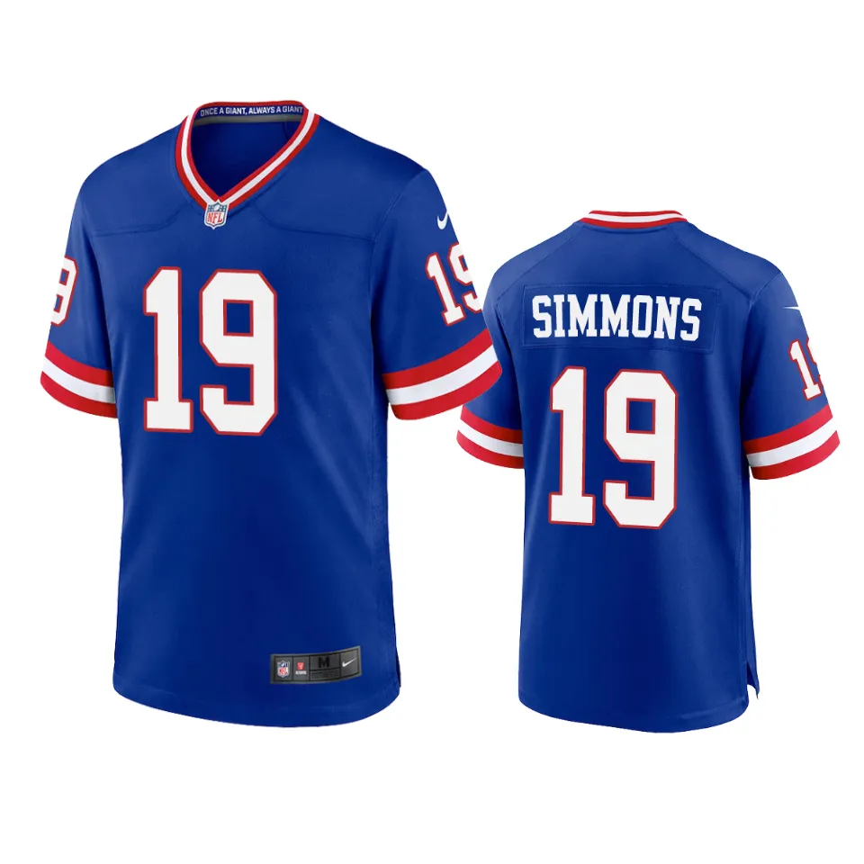 Isaiah Simmons New York Giants Royal Classic Game Jersey 1 giants isaiah simmons classic game royal jersey