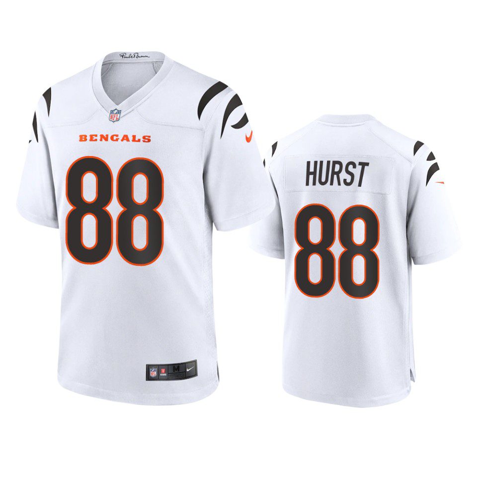 Cincinnati Bengals Hayden Hurst White Game Jersey 1 hayden hurst bengals white game jersey