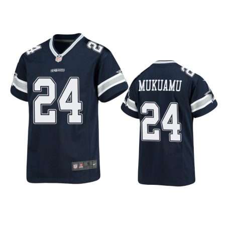 Youth Cowboys Israel Mukuamu Navy Game Jersey
