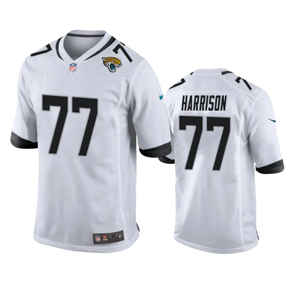 Anton Harrison Jacksonville Jaguars White Game Jersey 1 jaguars anton harrison game white jersey