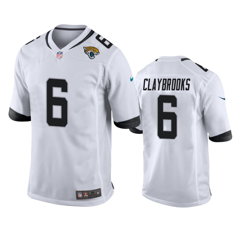 Chris Claybrooks Jacksonville Jaguars White Game Jersey 1 jaguars chris claybrooks game white jersey