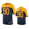 Green Bay Packers Jarran Reed Navy Throwback Game Jersey 2 jarran reed packers navy throwback game jersey