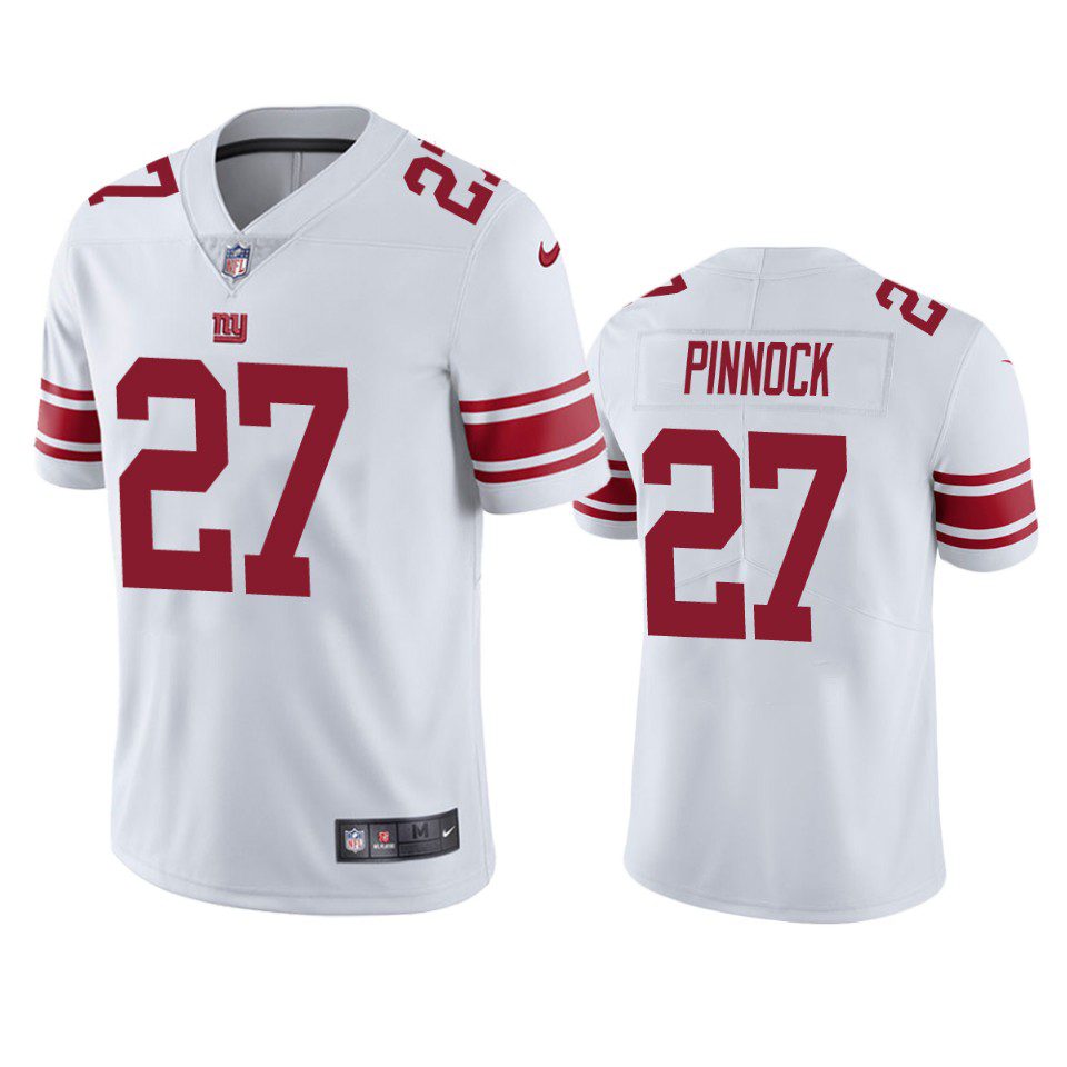 Jason Pinnock New York Giants White Vapor Limited Jersey 1 jason pinnock giants white vapor limited jersey