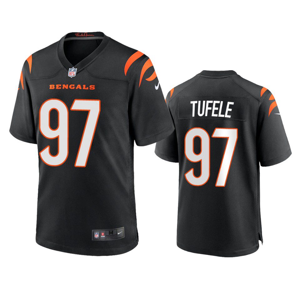 Cincinnati Bengals Jay Tufele Black Game Jersey 1 jay tufele bengals black game jersey