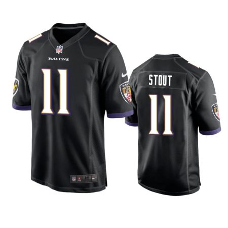 Baltimore Ravens Jordan Stout Black Game Jersey