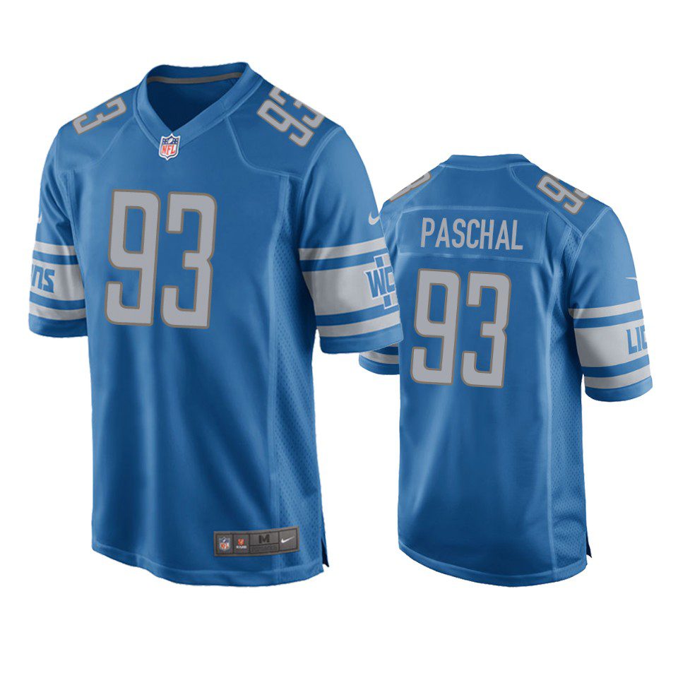 Detroit Lions Josh Paschal Blue Game Jersey 1 josh paschal lions game blue jersey