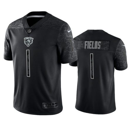 Chicago Bears Justin Fields Black Reflective Limited Jersey