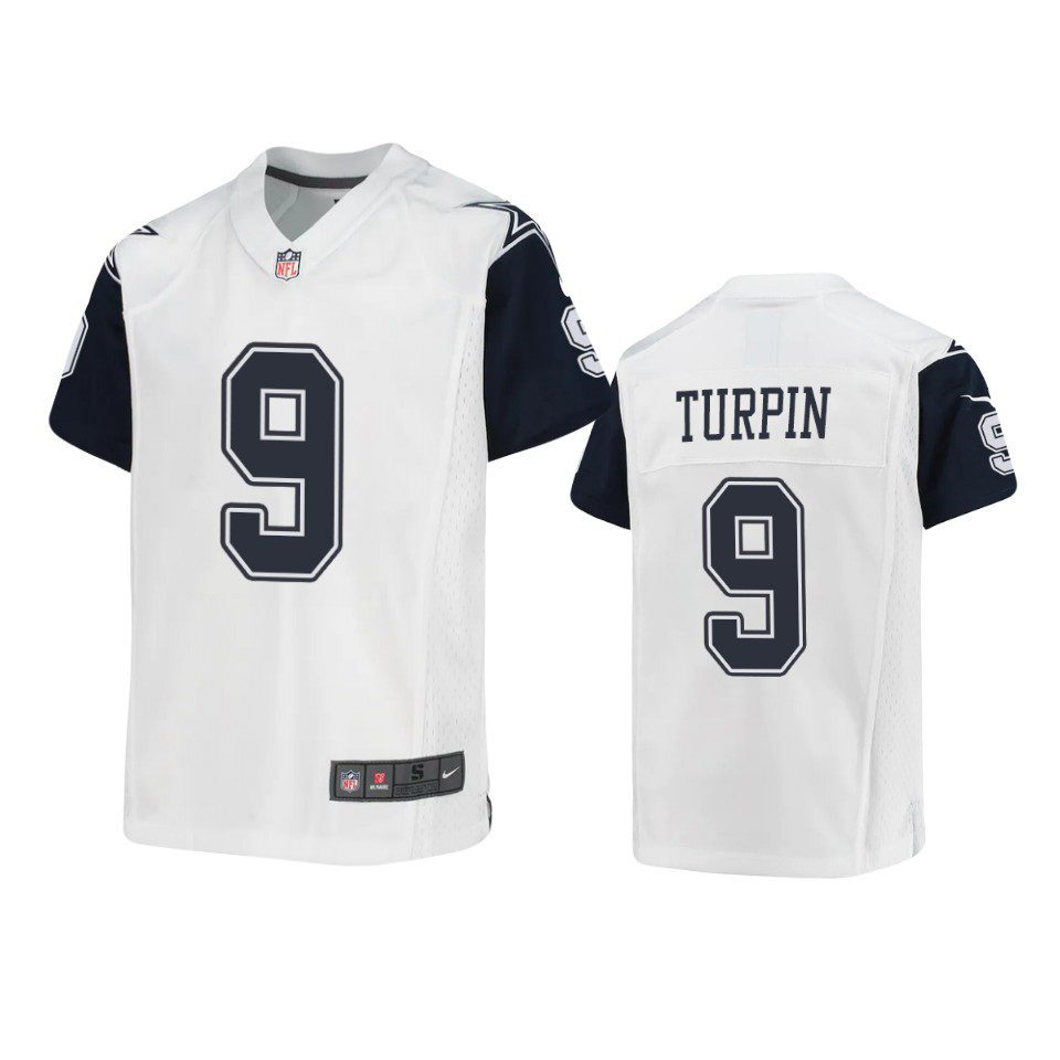 Youth Cowboys KaVontae Turpin White Alternate Game Jersey 1 kavontae turpin alternate game youth white jersey