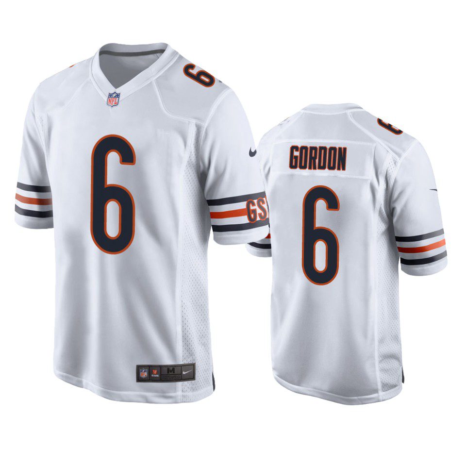 Chicago Bears Kyler Gordon White Game Jersey 1 kyler gordon bears game white jersey