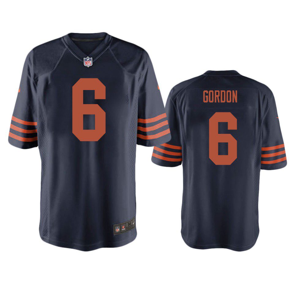 Chicago Bears Kyler Gordon Navy Throwback Game Jersey 1 kyler gordon bears throwback game navy jersey