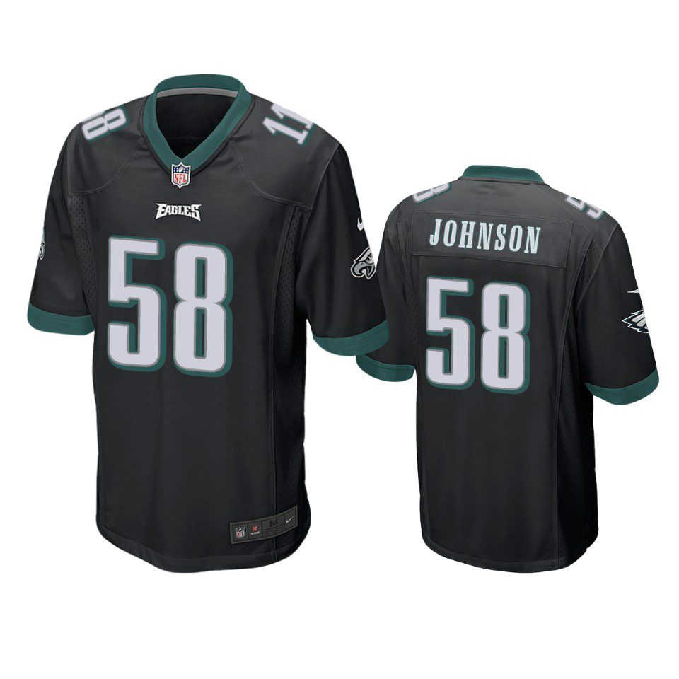 Philadelphia Eagles Kyron Johnson Black Game Jersey 1 kyron johnson eagles black game jersey